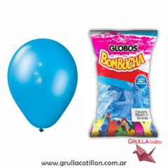 PACK GLOBO PERLADO 9" CELESTE x25