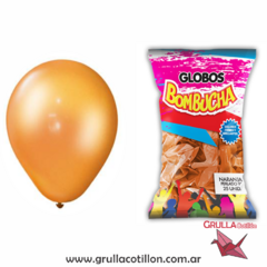 PACK GLOBO PERLADO 9" NARANJA x25