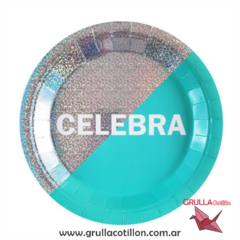 PLATO CELEBRA VERDE AGUA x6