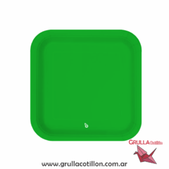 PLATO CUADRADO VERDE x8