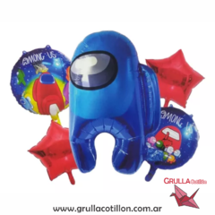 SET 5 GLOBOS AMONG US AZUL