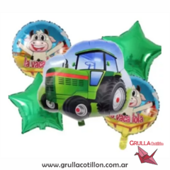 SET 5 GLOBOS TRACTOR GRANJA