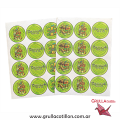 STICKERS TORTUGAS NINJA x24