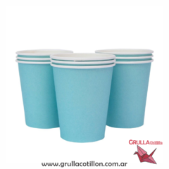 VASO CELESTE PASTEL x8