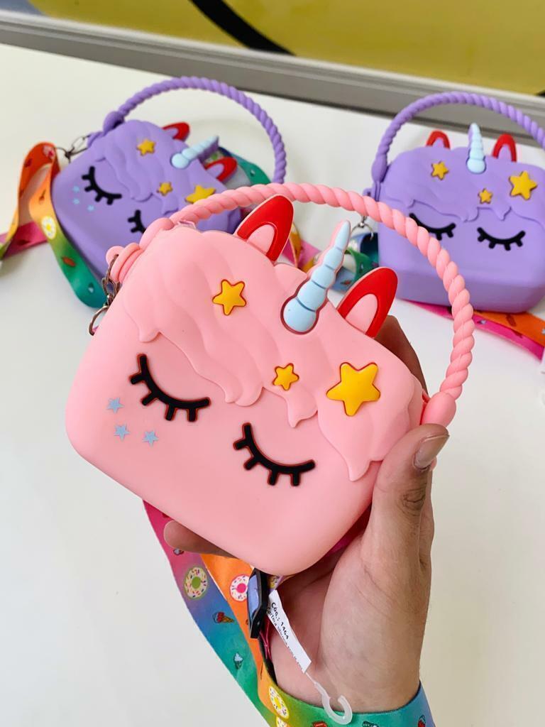 Mini Cartera Silicona Unicornio bla accesorios