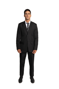 Traje slim fit super 100 negro - comprar online