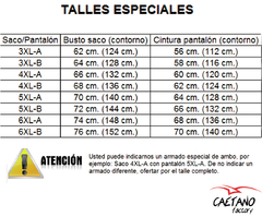 Traje Super 100 Azul Talles Especiales - Caetano Factory