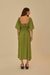 Vestido Mangas Franzido Verde Figueira FARM - Inverno 2024 na internet