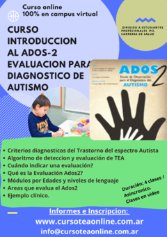 CURSO INTRODUCCIÓN AL ADOS2 para Evaluación de Autismo