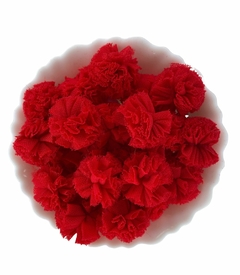 Pompom Tulê 2,5 cm c/5 Und - Vermelho