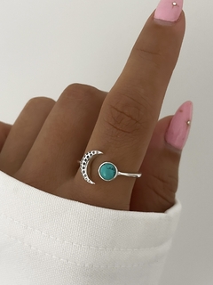 Anillo luna con piedra natural