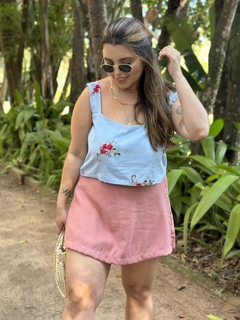 Short Saia Rosa Pastel