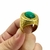 Anel Imperador Cravejado Pedra Verde Banhado A Ouro 18k Lançamento - loja online