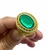 Anel Imperador Cravejado Pedra Verde Banhado A Ouro 18k Lançamento - comprar online