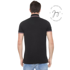 Camiseta Básica Gola Polo Preta Slim Fit - Tommy Hilfiger - comprar online