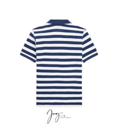 Camiseta Gola Polo Listras Branca e Azul - Ralph Lauren - comprar online