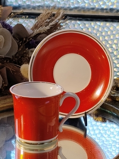 Duo de Cafe en Porcelana Royal Hardfort Naranja de Coleccion (30)