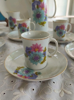 Imagen de 6 Duos de Cafe en Porcelana Marly Lozadur motivos florales