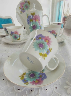 6 Duos de Te en Porcelana Marly Lozadur motivos florales - comprar online