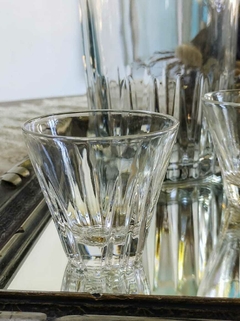 6 Vasos Medianos de Vidrio Trabajado ideal recepcion cristaleria san carlos - 2Gardenias Bazar antiguo