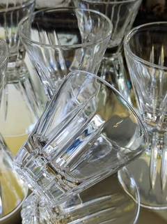 6 Vasos Medianos de Vidrio Trabajado ideal recepcion cristaleria san carlos - comprar online
