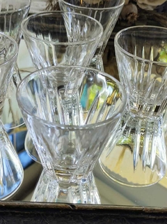 6 Vasos Medianos de Vidrio Trabajado ideal recepcion cristaleria san carlos en internet