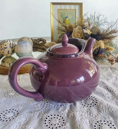 Tetera de Porcelana esmaltada color Violeta - 2Gardenias Bazar antiguo