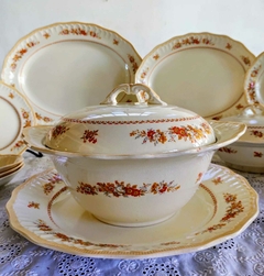 Sopera en Loza Inglesa Swinnertons Staffordshire flores naranjas - tienda online