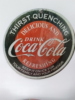 Cartel de Chapa Thirst Quenching Coca Cola 20 cm - comprar online