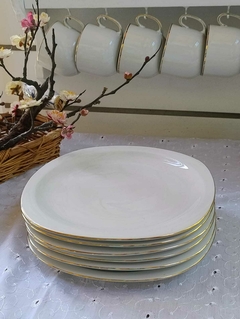 6 Platos Playos en Porcelana Verbano linea blanca - comprar online