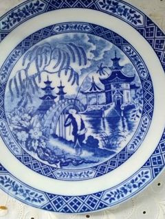 Plato de Porcelana Tsuji Old Blue escenas orientales - comprar online