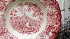 Plato Hondo en Loza Inglesa Royal Worcester Scenes Rojo - 2Gardenias Bazar antiguo