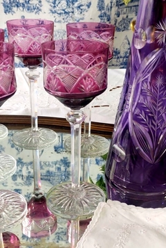 Gran Botellon de Cristal color Tallado de espigas en relieve 46 cm - tienda online