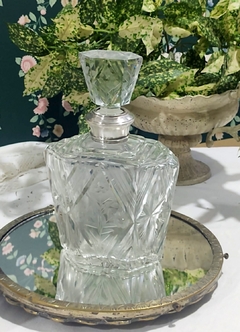 Botellon de Cristal con Birola de Plata 925