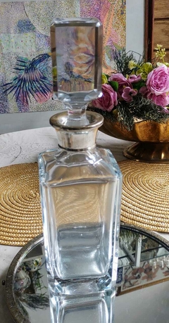 Imagen de Importante Botellon de Cristal San Carlos con Virola Gran Tamaño