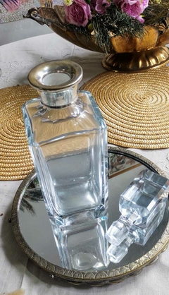 Importante Botellon de Cristal San Carlos con Virola Gran Tamaño - 2Gardenias Bazar antiguo