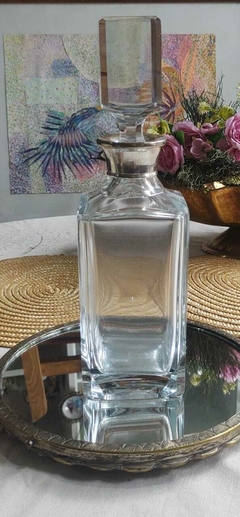Importante Botellon de Cristal San Carlos con Virola Gran Tamaño - tienda online