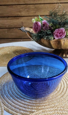 Bowl de Cocina Frances en Vidrio Templado Azul ensaladera - comprar online