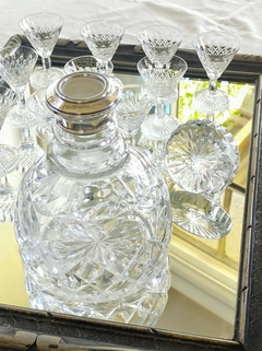 Botellon de Cristal Tallado con Virola de Plata 925 - tienda online