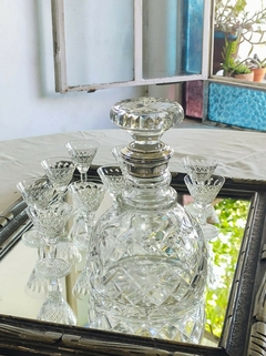 Botellon de Cristal Tallado con Virola de Plata 925 en internet