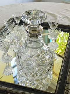 Botellon de Cristal Tallado con Virola de Plata 925 - comprar online