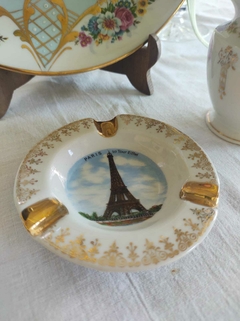 Cenicero con Porcelana Francesa Limoges Torre Eiffel