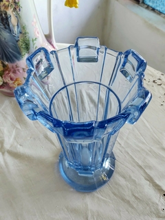 Gran Florero de Vidrio Color Azul - comprar online