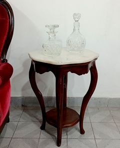 Mesa de Sala Antigua de Madera y Marmol