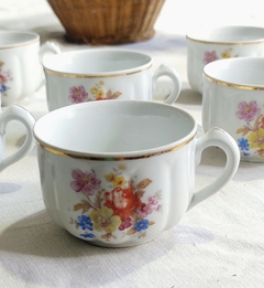 seis tacitas de cafe sin platos de porcelana Española Vigo Santa Clara - comprar online