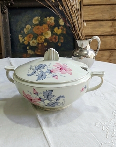 Sopera de porcelana Checoslovaca Victorian Flor de Bignonia - comprar online