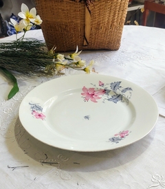 6 platos de postre en porcelana Checoslovaca Victorian Flor de Bignonia - tienda online