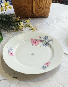 6 platos de postre en porcelana Checoslovaca Victorian Flor de Bignonia - comprar online