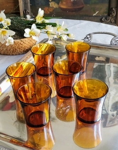 11 Vaso de aperitivo vidrio color ambar Españoles - comprar online