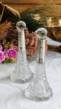 Par de Perfumeros de Cristal con virola en Plata 925 - comprar online